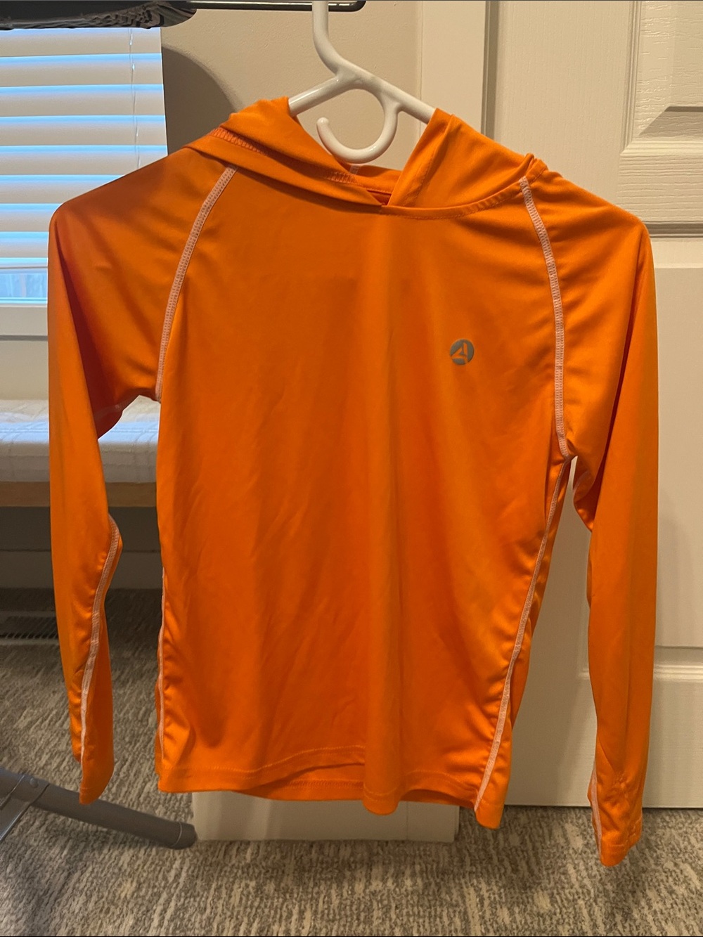 Bright Orange Hooded Performance Long Sleeve Sun shirt